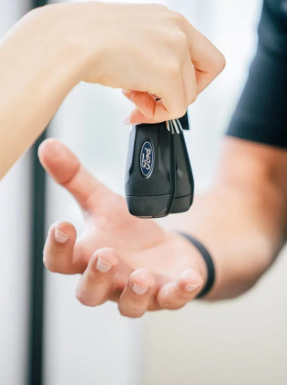 a set of keys handed over