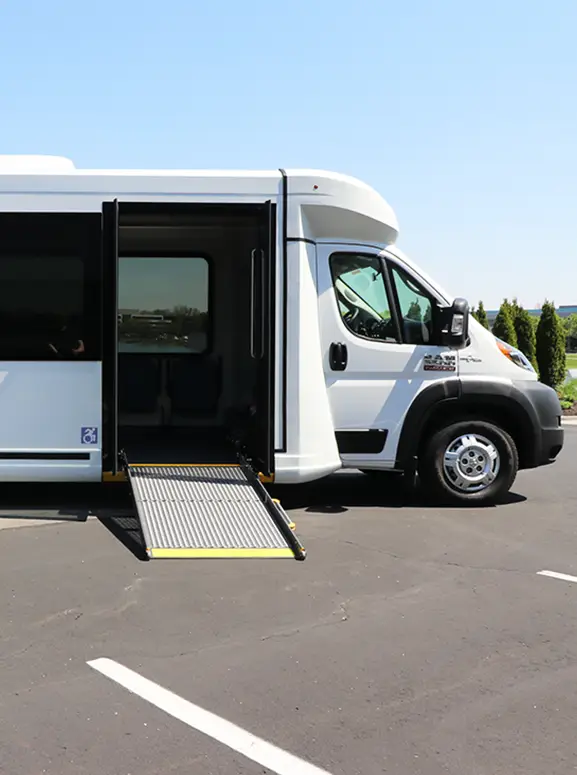 white wheelchair accessible bus